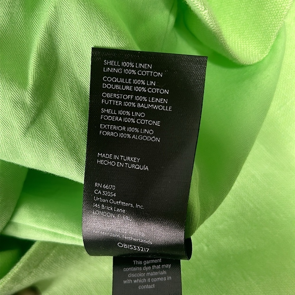 NWOT Free People bright Green Lime Bright Young Things Linen oversized Vest - Picture 10 of 11